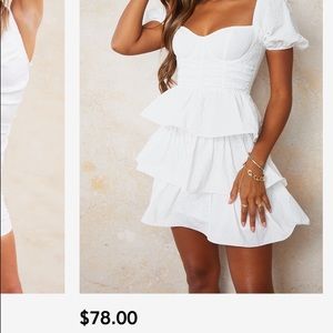White ruffled tiered pretty little thing dress